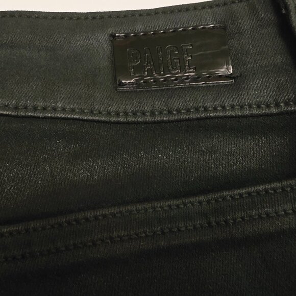 PAIGE Hoxton Skinny Ankle Jean in Deep Emerald Luxe Coating - Picture 10 of 16